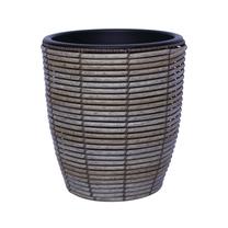 Puķu pods Home4you Wicker, plastmasa, 28 cm x 28 cm, Ø 28 cm, pelēka krās.