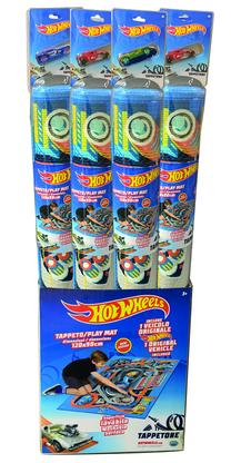 Žaidimų kilimėlis Mattel Hot Wheels 42025, 120 cm x 90 cm, įvairių spalvų