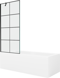 Vonia su sienele, įmontuojama Mexen Cubik, 170 cm x 70 cm x 40 cm, stačiakampis, balta sp./juoda sp.