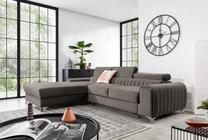 Kampinė sofa Grayson Loco 4, pilka sp., kairinė, 205 x 278 cm x 92 cm