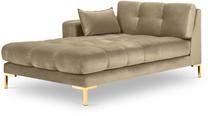 Sofa Micadoni Home Mamaia Velvet Chaise Longue, šviesiai ruda sp., kairinė, 185 x 102 cm x 75 cm