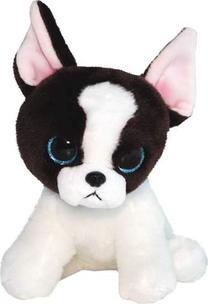 Pliušinis žaislas Meteor Beanie Boos Dog, balta sp./juoda sp., 15 cm