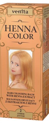 Matu krāsa Venita Henna Color, dzintara krās., Amber 2, 50 ml