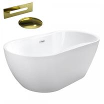 Vonia, laisvai pastatoma Besco Navia, 160 cm x 80 cm x 60 cm, ovalas, aukso sp./balta sp.