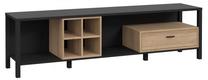 ТВ стол Forte High Rock, дубовый цв./черный цв., 40.2 см x 181.3 см x 49.9 см