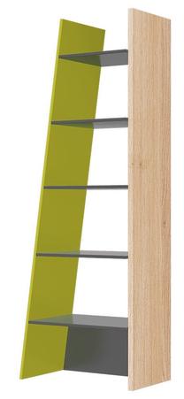 Lentyna Szynaka Meble Wow, ąžuolo/pilka/žalia, 62 cm x 39 cm x 196 cm