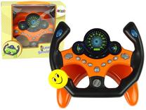 Образовательный руль Lean Toys Learning Simulate Driver, 6 см, черный цв./oранжевый цв.