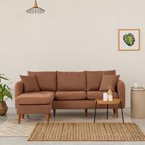 Kampinė sofa Hanah Home Sofia Köşe 867UNQ1426, ruda sp., kairinė, 145 x 215 cm x 91 cm