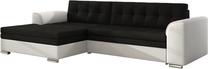 Kampinė sofa Conforti Sawana 14, Soft 17, balta sp./juoda sp., kairinė, 165 x 275 cm x 78 cm