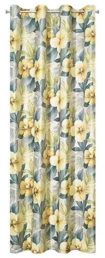 Naktinė užuolaida Mariah ZKCO-02, geltona sp./kreminė sp./žalia sp., 140 cm x 250 cm