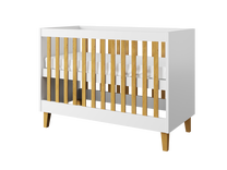 Kūdikio lovytė Kocot Kids Kubi LNKU_BI_12-6BS_BM, balta sp., 60 x 120 cm, be patalynės dėžės, be čiužinio