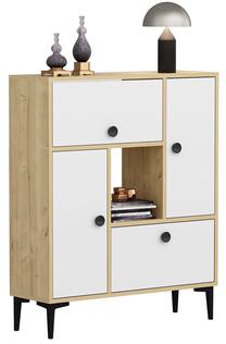 Spintelė Kalune Design Sidelya 475OLV1712, ąžuolo sp./balta sp., 29.6 cm x 90 cm x 105 cm