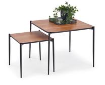 Žurnalinis staliukas Guardia Square, juoda sp./riešuto sp., 60 cm x 60 cm x 50 cm