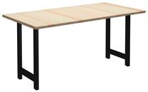 Stalas VLX 3051315, juoda sp./medžio sp., 180 cm x 90 cm x 76 cm