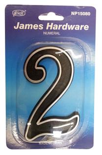 Durų numeris James Hardware NP15080C, 15 cm, plastikas, juoda sp.