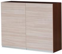 Viršutinė virtuvinė spintelė Bodzio Sandi KS90GS-LA/P/OR Glossy, riešuto sp./smėlio sp., 31 cm x 90 cm x 72 cm