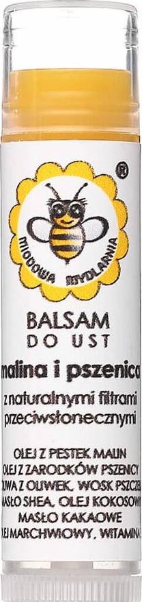 Lūpų balzamas Miodowa Mydlarnia Beeswax - Raspberry and Wheat, 4.5 ml