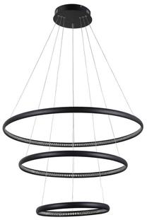 Valgusti rippuv AZzardo Brighton AZ4428, LED, 3000 °K, 3 x 55 W, must v. / must v., 80 x 80 cm