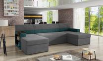 Kampinė sofa Markos Mat Velvet 85, Mat Velvet 75, pilka sp., kairinė, 159 x 310 cm x 90 cm