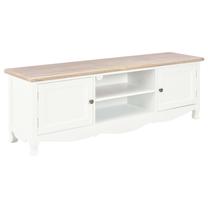 ТВ стол VLX Wood 249889, белый цв./дерева цв., 120 см x 30 см x 40 см