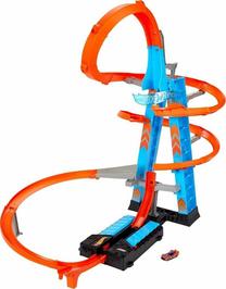 Автомобильная трасса Mattel Hot Wheels Sky Crash Tower GJM76, синий цв./oранжевый цв.