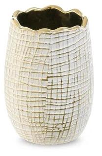 Dekoratyvinė vaza Selma, 13 cm, aukso sp./balta sp.