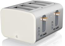 Skrudintuvas Swan 4 Slice Nordic Style Toaster ST14620WHTN, balta sp., 1500 W Prekė su pažeista pakuote.