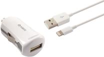 Automobilinis įkroviklis Ksix, USB/Apple Lightning, balta sp.
