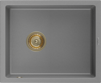 Virtuvinė plautuvė Mexen Pedro Grey+Gold, granitas, 56 cm x 46 cm x 20 cm, aukso sp./pilka sp.