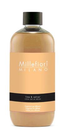 Mājas aromatizētājs, papildināšanai Millefiori Milano Lime & Vetiver, 250 ml Dzeltena krās.