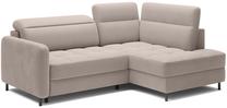 Kampinė sofa - lova Barea, smėlio sp., dešininė, 208 x 160 cm x 100 cm