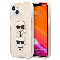 Telefona vāciņš Karl Lagerfeld Glitter Karl`s & Choupette for iPhone 13, zelta krās., Apple