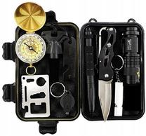 Izdzīvošanas komplekts 12in1 Tourist Survival Kit, 13.5 cm, melna krās., 12 gab.