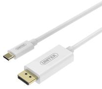Vads Unitek Display port 1.2, USB 3.1 C male, 1.8 m, balta krās.