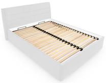 Lova viengulė Lmbk III, 120 x 200 cm, ruda/balta, be čiužinio, su grotelėmis