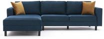 Kampinė sofa Hanah Home Kale Velvet, mėlyna sp., kairinė, 258 x 258 cm x 83 cm
