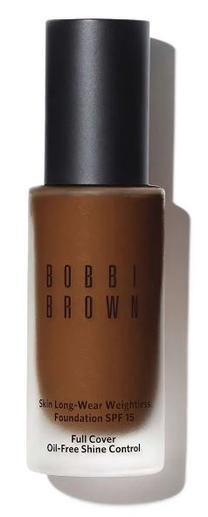 Skystas makiažo pagrindas Bobbi Brown Skin Long-Wear Weightless, SPF 15, tamsiai ruda sp., c-084 almond, 30 ml
