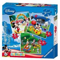 Dėlionė 3in1 Ravensburger Mickey Mouse Clubhouse 07088, 18 cm x 18 cm, 110 vnt., įvairių spalvų