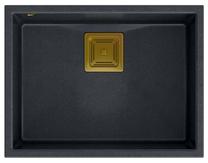 Virtuves izlietne Quadron David 50, granīts, 55 cm x 42 cm x 22.5 cm, zelta krās./melna krās.