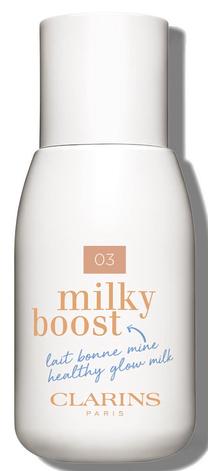 Skystas makiažo pagrindas Clarins Milky Boost Healthy Glow, 03 milky cashew, 50 ml