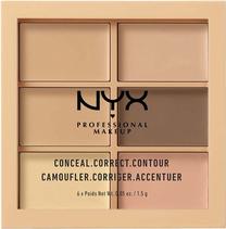 Konturēšanas palete NYX Professional Makeup Conceal Correct Contour, brūna krās./bēša krās., light, 9 g