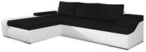 Kampinė sofa Ontario Sawana 14, Soft 17, balta sp./juoda sp., kairinė, 200 x 296 cm x 88 cm