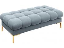 Pufas Micadoni Home Mamaia Velvet, aukso sp./žydra sp., 133 cm x 62 cm x 41 cm