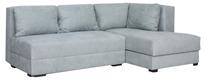 Kampinė sofa - lova Bodzio Judyta Classic, šviesiai pilka sp./šviesiai mėlyna sp., dešininė, 155 x 225 cm x 77 cm
