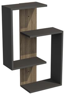 Sieninė lentyna Kalune Design Lore 550ARN1420, antracito sp./riešuto sp., 90 cm x 60.4 cm x 19.6 cm
