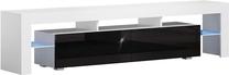 ТВ стол Pro Meble Milano 200, белый цв./черный цв., 200 см x 35 см x 45 см
