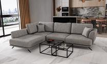 Kampinė sofa Larde Leve 4, pilka sp., kairinė, 191 x 276 cm x 90 cm