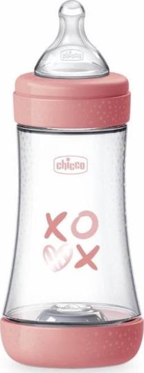 Bērnu pudelīte Chicco Perfect 5, 240 ml, 2 mēn., rozā krās.