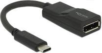 Vads Delock USB-C to DisplayPort USB-C, Display port female, 0.08 m, melna krās.