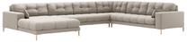 Kampinė sofa Micadoni Mamaia Structured, smėlio sp., dešininė, 327 x 256 cm x 75 cm